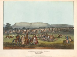 Piekann-intiaanien leiri tekijältä Karl Bodmer