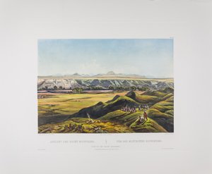 Tableau 44. Näkymä Rocky Mountainsille, Bodmer