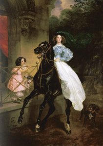 venäjäksi: "Horsewoman" Hevosnainen tekijältä Karl Bryullov