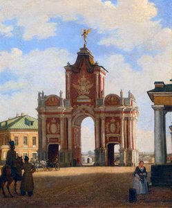 Punainen portti Moskovassa, 1844 tekijältä Karl-Fridrikh Petrovich Bodri
