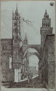 "Näkymä Palermon katedraalikirkosta" tekijältä Karl Friedrich Schinkel