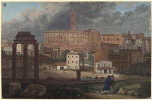 Näkymä Rooman Capitoliumille Campo Vaccinolta tekijältä Karl Friedrich Schinkel