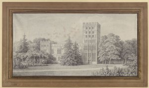 Berliini. Pfaueninselin Kavalierhaus. Näkymä tekijältä Karl Friedrich Schinkel