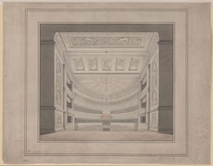 Berliini. Gendarmenmarktin Schauspielhaus, katsomo tekijältä Karl Friedrich Schinkel