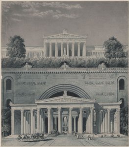Ruhtinaan residenssi. Linnan sisäänkäynti tekijältä Karl Friedrich Schinkel