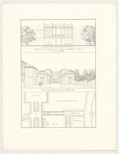 Pidennetty Wilhelmsstraße, lehti 19 sarjasta "Arkkitehtonisten suunnitelmien kokoelma" tekijältä Karl Friedrich Schinkel