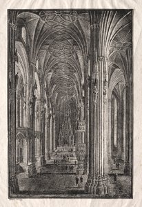 Wienin Pyhän Tapanin katedraalin sisustus, n. 1810. tekijältä Karl Friedrich Schinkel