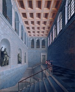 Portaiden sisäkuva, suunnittelu linnaan Koestritzissa, 1802-03 (kynä & muste ja bc paperilla) tekijältä Karl Friedrich Schinkel