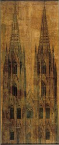 Köln. Tuomiokirkko. Länsijulkisivun pystykuva tekijältä Karl Friedrich Schinkel