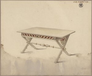 Potsdam. Babelsbergin linna (?). Luonnos vinopöytää varten tekijältä Karl Friedrich Schinkel