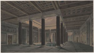 Oriandan linna Krimillä. Antiikkia jäljittelevä suunnitelma. Suuri atrium tekijältä Karl Friedrich Schinkel