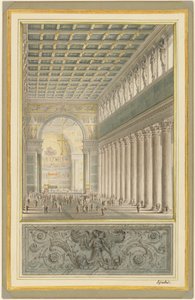 Berliinin katedraalin nave, apse ja risteys tekijältä Karl Friedrich Schinkel