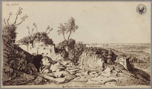 Syrakusan ja Lentinin välillä, näkymä Augustaan ja merelle tekijältä Karl Friedrich Schinkel