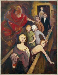 Portailla enkelin kanssa tekijältä Karl Hofer