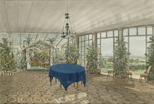 Talvipuutarha Vielgorskyn Pavlinon kartanolla, 1834