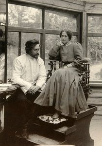Venäläinen kirjailija Leonid Andrejev vaimonsa kanssa, 1900-luvun alku.