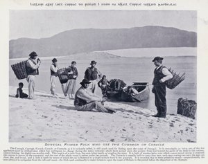 Donegal Fisher Folk, joka käyttää Curraghia tai Coraclea (m/w kuva) tekijältä Karl Karlovich Piratsky