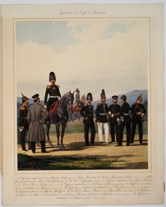 Infanterie du corps de grenadiers - Venäjän keisarillisen grenadierijoukon jalkaväki - Piratsky, Karl Karlovich (1813-1889) - 1867 - Värilitografia - 56x45 - Yksityiskokoelma tekijältä Karl Karlovich Piratsky