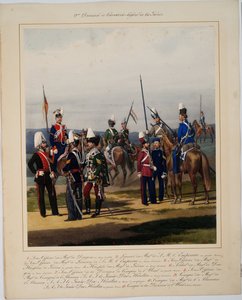 La 2eme division de la cavalerie legere - 2. kaartin ratsuväen divisioona - Piratsky, Karl Karlovich (1813-1889) - 1867 - Värilitografia - 56x45 - Yksityiskokoelma tekijältä Karl Karlovich Piratsky
