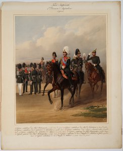 Venäjän keisarillisen kaartin 1. kaartin jalkaväkidivisioonan upseerit, 1867