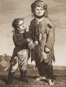 Nuoret kerjäläiset, noin 1800.