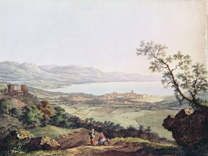 Näkymä Geneveen Savoyn Saconexista tekijältä Karl Ludwig Hackert