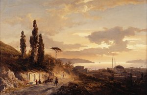 Näkymä Konstantinopoliin ja Bosporinsalmelle Aasian puolelta, 1864 tekijältä Karl Paul Themistocles von Eckenbrecher