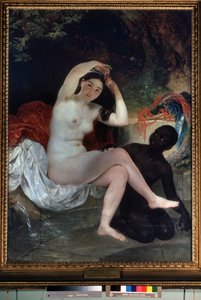 ""Bethsabee au bain"" (Uima Bathsheba) Peinture de Karl Pavlovich Briullov (Brioullov) (1799-1852) 1832 Venäjän valtionmuseo, Pietari, Venäjä tekijältä Karl Pavlovich Bryullov