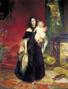 Maria Arkadjevna Stolypina Beck 1819-1889 tyttärensä kanssa, 1840. tekijältä Karl Pavlovich Bryullov