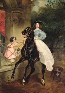 Hevosnainen, muotokuva Giovanina ja Amacilia Paccinista, kreivitär Samoilovan holhoojista, 1832.