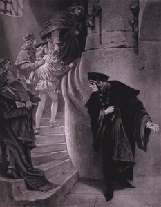 Kohtaus Shakespearen Kuningas Rikhard III:sta (näytös III, kohtaus 5) (litho)