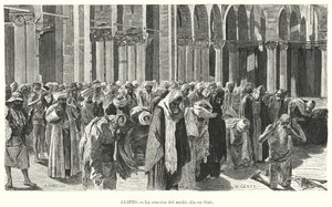 Keskipäivän rukoukset Asyutissa, Egyptissä (litho)