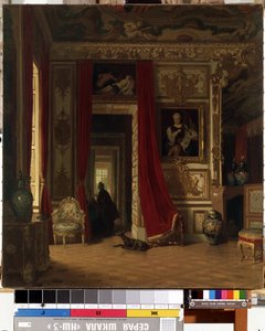 Sisustus. Karl Zimmermannin (1796-1820) maalaus. Öljy kankaalle, 83 x 77 cm. 1800-luvun saksalaista taidetta. Valtion M.K. Ciurlionisin taidemuseo, Kaunas (Liettua). tekijältä Karl Zimmermann