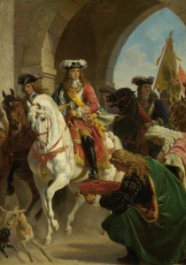 Kaarle III:n sisääntulo. Madridissa 1710 tekijältä Karl von Blaas