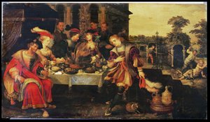 Lasarus rikkaan miehen pöydässä, 1618