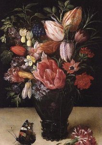 Kukkien asetelma, 1620-21 (öljy kuparille)