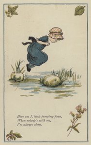Tässä minä, pieni hyppäävä Joan (väri litho) tekijältä Kate (after) Greenaway