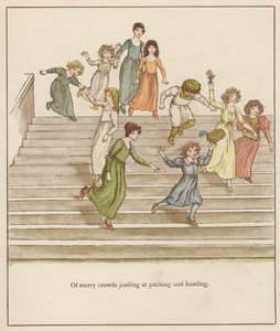 Kate Greenawayn kuvitus Robert Browningin teokseen The Pied Piper of Hamelin (värilitho)