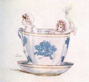 Kate Greenawayn "Rauhaa teekupissa". tekijältä Kate Greenaway