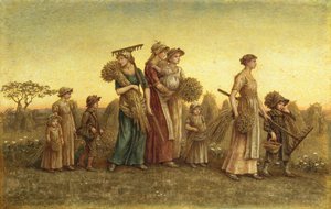 Gleaners Going Home (akvarelli laivalla) tekijältä Kate Greenaway