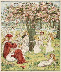 Kuinka heidän lapsensa varastettiin pois Hamelinin Pied Piper -pubista. 1888 (väri litho) tekijältä Kate Greenaway