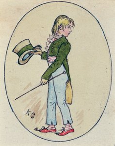 Kuvitus Pyhän Ystävänpäivälle 1914 (wc paperilla) tekijältä Kate Greenaway