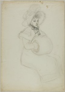 Istuva tyttö ja Muff tekijältä Kate Greenaway