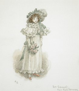 Tutkielma täysin pukeutuneesta pikkutytöstä tekijältä Kate Greenaway