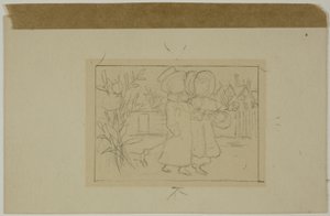 Kaksi hahmoa kävelee tekijältä Kate Greenaway