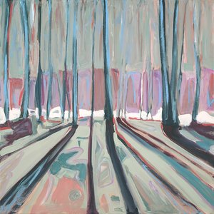 Mirrored Woods, 2021 (akryyli ja guassi kankaalle)