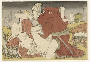 Rover voittaa nuoren matkustajan tekijältä Katsukawa Shuncho (attributed to)