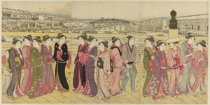 Nihonbashin sillan ylittäminen tekijältä Katsukawa Shuncho