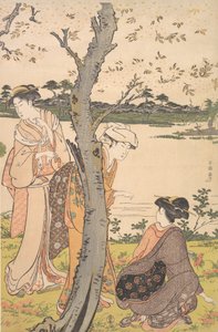 Nuorten kukkien kerääminen, 1700-luvun loppu. tekijältä Katsukawa Shuncho