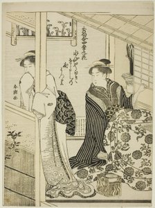 Narcissus in Winter, sarjasta "Choicest Odes upon Flowers of the Four Seasons (Shuku awase, shiki no hana)" tekijältä Katsukawa Shuncho